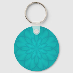 Turquoise Rosette Sleutelhanger