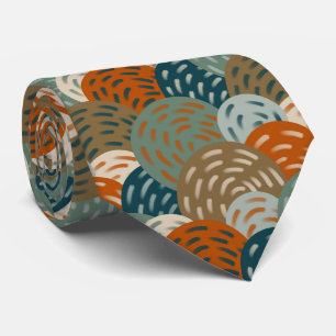 Turquoise, Rouille, Cercles Brown Cravate géométri