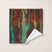 Turquoise, rouille et bleu Abstrait (Gant de toilette)
