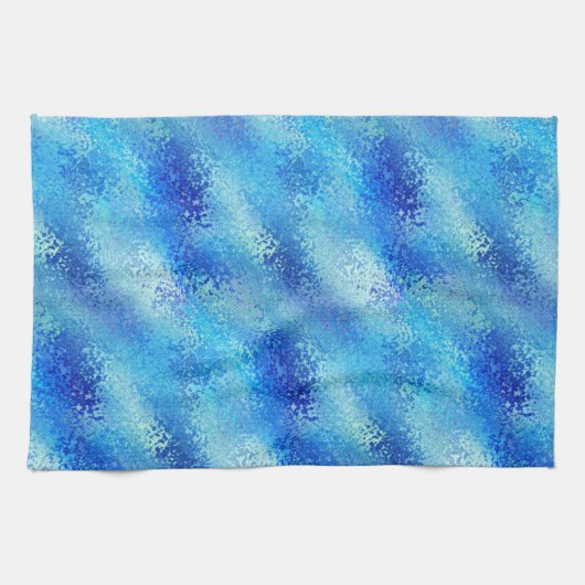 Turquoise & Royal Blue Artistic Abstract Texture Theedoek (Horizontaal)