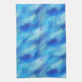 Turquoise & Royal Blue Artistic Abstract Texture Theedoek (Verticaal)