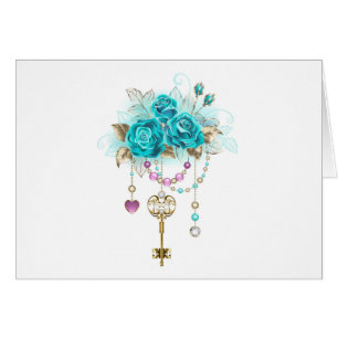 Turquoise-Rozen met Keys