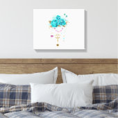 Turquoise-Rozen met Keys Canvas Afdruk (Insitu (Slaapkamer))