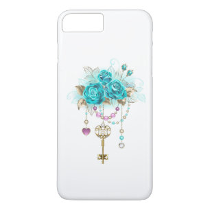 Turquoise-Rozen met Keys iPhone 8 Plus / 7 Plus Hoesje