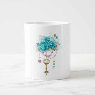 Turquoise-Rozen met Keys Extra Grote Beker