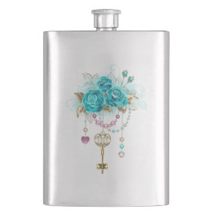 Turquoise-Rozen met Keys Flacon