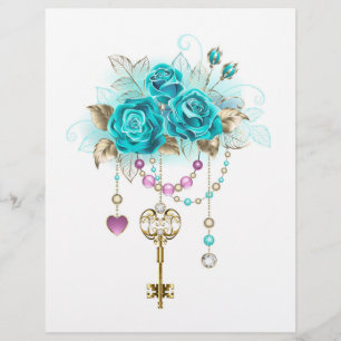 Turquoise-Rozen met Keys Flyer
