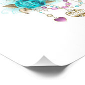 Turquoise-Rozen met Keys Foto Afdruk (Hoek)