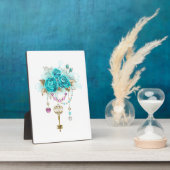 Turquoise-Rozen met Keys Fotoplaat (Zijkant)