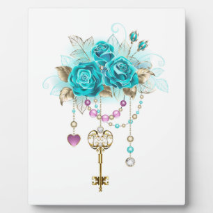 Turquoise-Rozen met Keys Fotoplaat