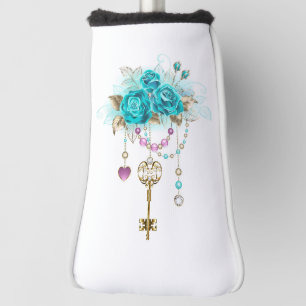 Turquoise-Rozen met Keys Golfheadcover