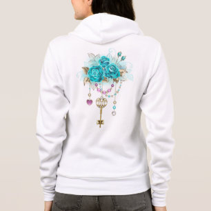 Turquoise-Rozen met Keys Hoodie