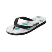 Turquoise-Rozen met Keys Kinder Teenslippers (Schuin)