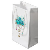 Turquoise-Rozen met Keys Klein Cadeauzakje (Achterkant Gekanteld)