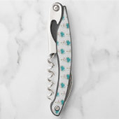 Turquoise-Rozen met Keys Kurkentrekker (Voorkant)