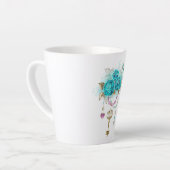 Turquoise-Rozen met Keys Latte Mok (Linkerhoek)