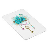 Turquoise-Rozen met Keys Magneet (Rechterzijde)