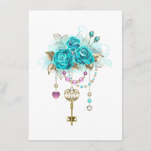 Turquoise-Rozen met Keys Menu