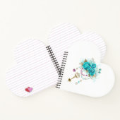 Turquoise-Rozen met Keys Notitieboek (Binnen)