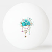 Turquoise-Rozen met Keys Pingpongballen (Achterkant)