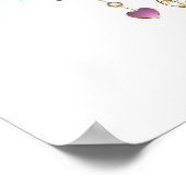 Turquoise-Rozen met Keys Poster (Hoek)