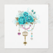 Turquoise-Rozen met Keys Programma (Voorkant)