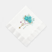 Turquoise-Rozen met Keys Servet (Hoek)