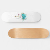 Turquoise-Rozen met Keys Skateboard (Horizontaal)