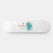 Turquoise-Rozen met Keys Skateboard (Horizontaal)