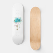Turquoise-Rozen met Keys Skateboard (Voorkant)