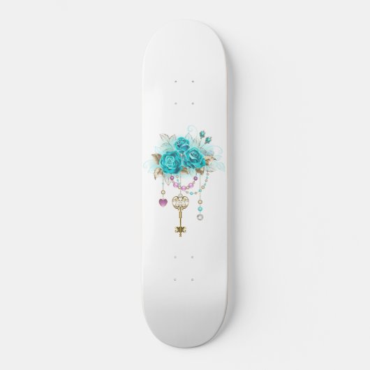 Turquoise-Rozen met Keys Skateboard (Voorkant)