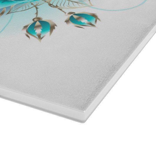 Turquoise-Rozen met Keys Snijplank (Hoek)