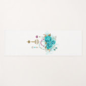 Turquoise-Rozen met Keys Yogamat (Voorkant (horizontaal))