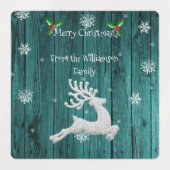 Turquoise Russe Reindeer Étiquette de cuisson de N (Design 1)