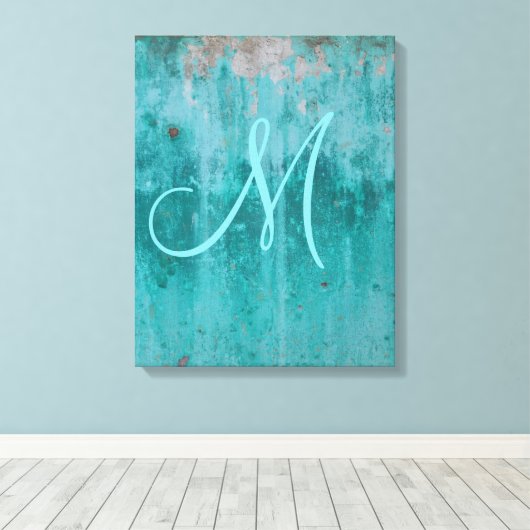 Turquoise Rust | Monogram Canvas Afdruk (Insitu (Houten vloer))