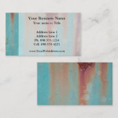 Turquoise Rusted Metal Visitekaartje (Voorkant / Achterkant)