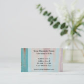 Turquoise Rusted Metal Visitekaartje (Staand voorkant)