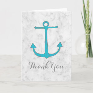 Turquoise Rustic Anchor Wedding Bedankt