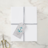 Turquoise Rustic Anchor Wedding Cadeaulabel (Met Touw)