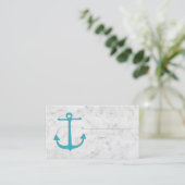 Turquoise Rustic Ancre Mariage Cartes de Place (Debout devant)