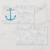 Turquoise Rustic Ancre Mariage Cartes de Place (Devant / Derrière)