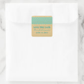 Turquoise Rustic Chevron Enregistrer les stickers (Sac)