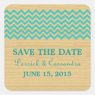 Turquoise Rustic Chevron Enregistrer les stickers