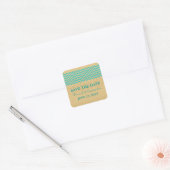 Turquoise Rustic Chevron Enregistrer les stickers (Enveloppe)