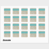 Turquoise Rustic Damask Enregistrer Stickers Date (Feuille)