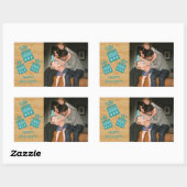 Turquoise Rustic Présente Stickers photo de vacanc (Feuille)