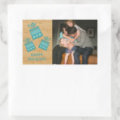 Turquoise Rustic Présente Stickers photo de vacanc (Sac)