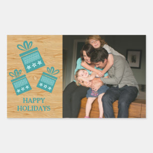 Turquoise Rustic Présente Stickers photo de vacanc