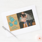 Turquoise Rustic Présente Stickers photo de vacanc (Enveloppe)