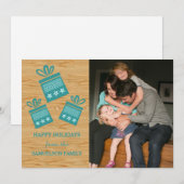 Turquoise Rustic présente une carte de vacances (Devant / Derrière)